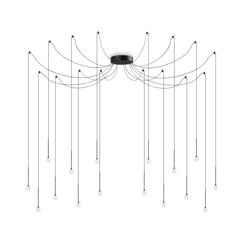 Lucciola 16 lumières Lampe à Suspension Ideal Lux en métal / Vellini