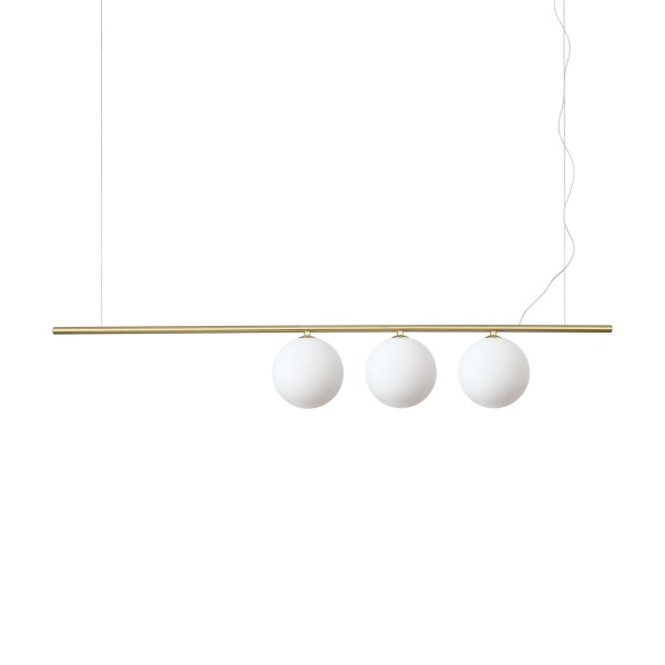 Beads 3 lights Ideal Lux Suspension Lamp in metal and glass / Vellini