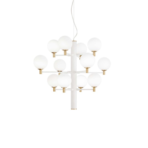 Copernico 12 lights Ideal Lux Suspension Lamp in metal and glass / Vellini