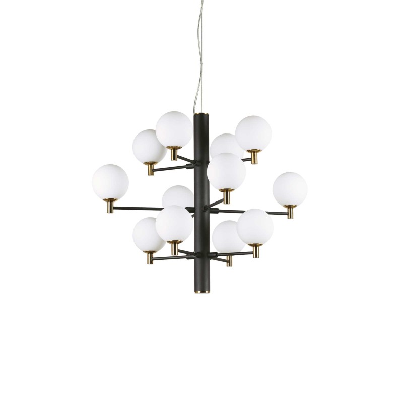 Copernico 12 lights Ideal Lux Suspension Lamp in metal and glass / Vellini