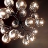Kepler 18 lights Ideal Lux Suspension Lamp in metal and glass / Vellini