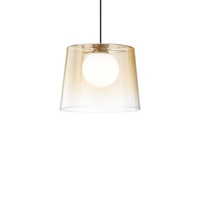 Fade suspension lamp in metal and glass 15W G9