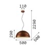 Folk Ø 50 cm Ideal Lux Suspension Lamp in metal / Vellini