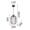 Mint 3 Lampada a Sospensione Ideal Lux in metallo e vetro / Vellini