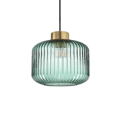Mint 2 suspension lamp in metal and glass 60W E27