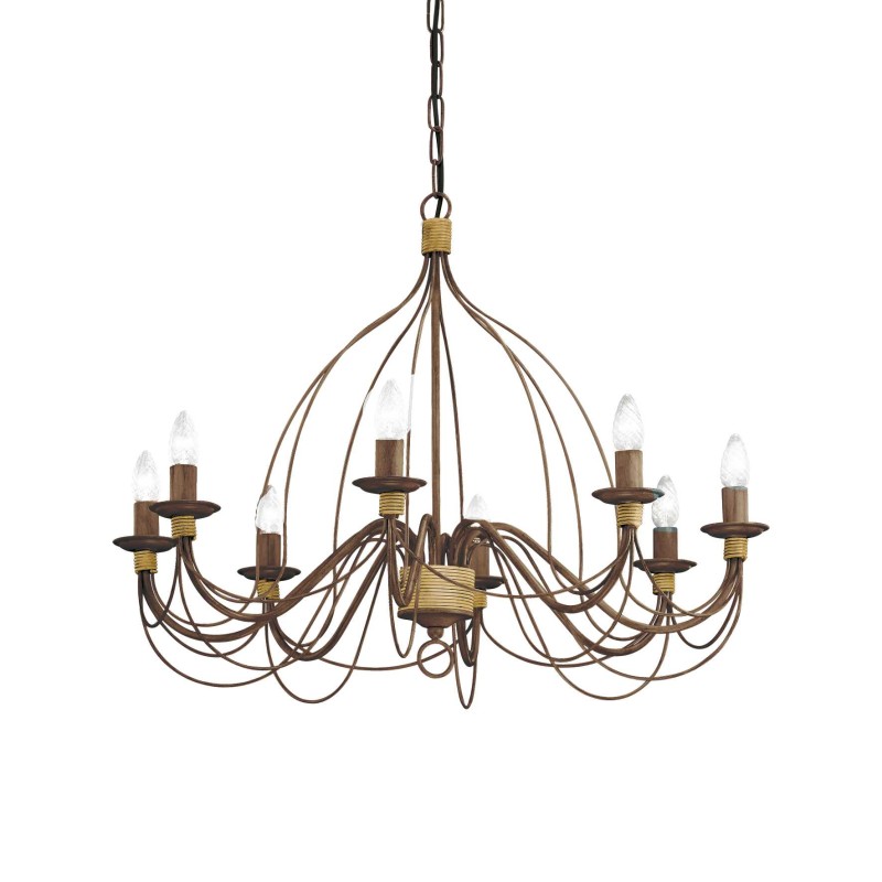 Corte 8 Arms Ideal Lux Suspension Lamp in metal / Vellini