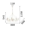 Corte 8 Bracci Lampada a Sospensione Ideal Lux in metallo / Vellini
