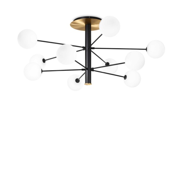 Cosmopolitan 10 lights Ideal Lux ceiling lamp in metal and glass / Vellini