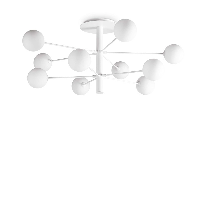 Cosmopolitan 10 lights Ideal Lux ceiling lamp in metal and glass / Vellini
