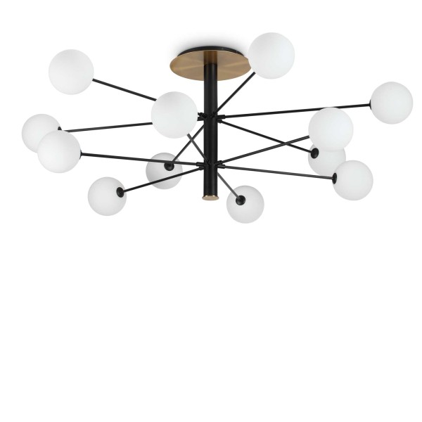 Cosmopolitan 12 lights Ideal Lux ceiling lamp in metal and glass / Vellini