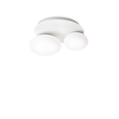 Ninfea 2 lights ceiling lamp in metal and glass 15W GX53