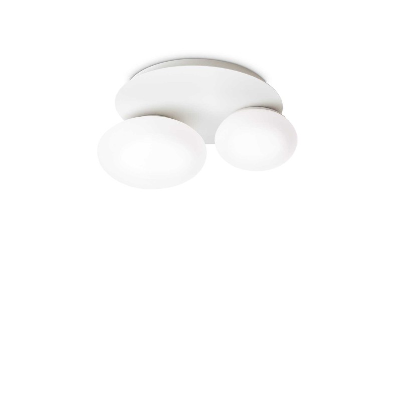 Ninfea 2 lights Ideal Lux Ceiling Lamp in metal and glass / Vellini