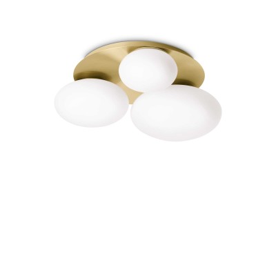 Ninfea 3 lights ceiling lamp in metal and glass 15W GX53