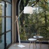 Eminent Lampada da Terra Ideal Lux in metallo e legno con paralume in PVC rivestito in tessuto / Vellini