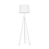 York Floor Lamp Ideal Lux in metal and wood with lampshade in PVC covered in fabric / Vellini