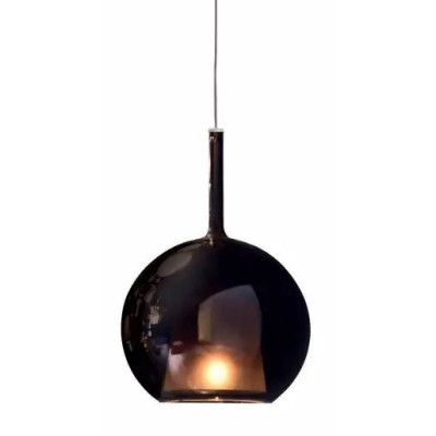 Glo Mini suspension lamp with structure in shiny chromed metal and borosilicate glass - Rosette excluded