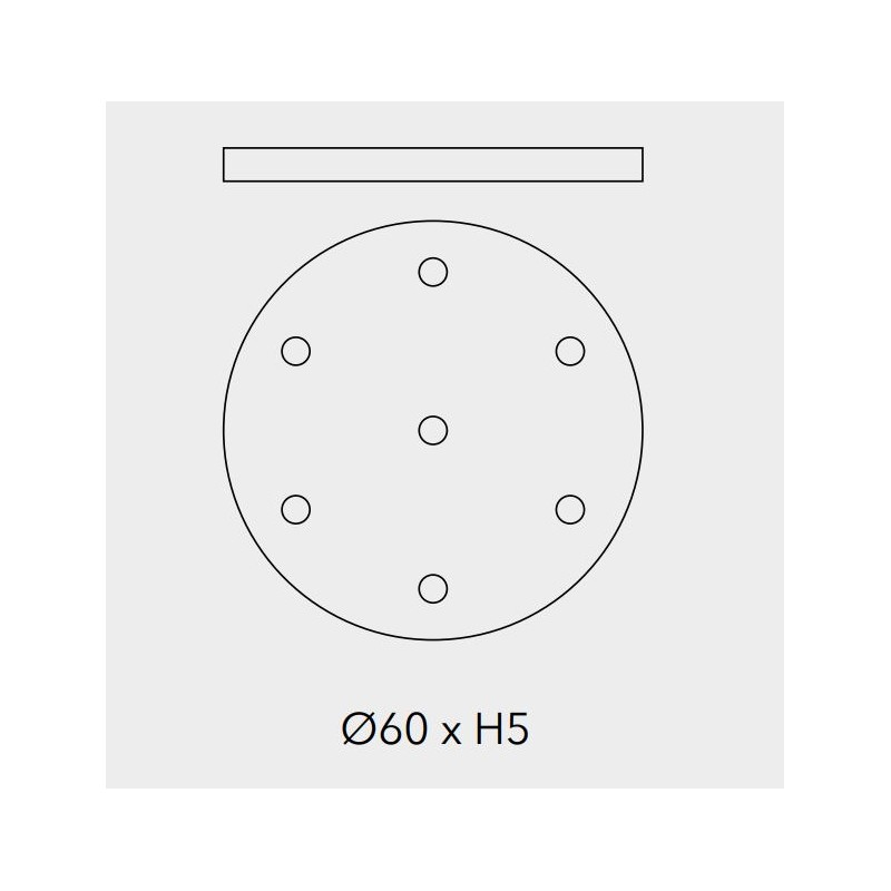 Plaque ronde pour jusqu'à 7 accessoires Penta pour Art.Glo Mini/Medium/Large en métal / Vellini