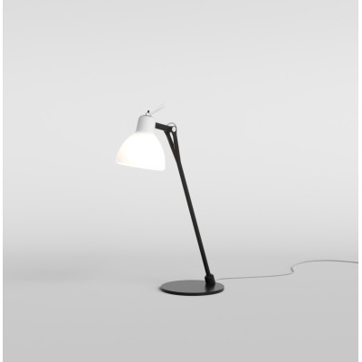 Luxy Glam T0 table lamp with metal structure and E14 glass diffuser