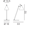 Luxy Glam T0 Lampada da Tavolo Rotaliana struttura in metallo e diffusore in vetro / Vellini