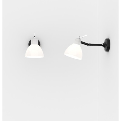 Luxy Glam H0 wall lamp with metal structure and E14 glass diffuser