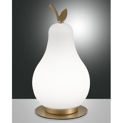 Lampe de table Wilma avec structure en métal et verre soufflé LED 8W 3000K