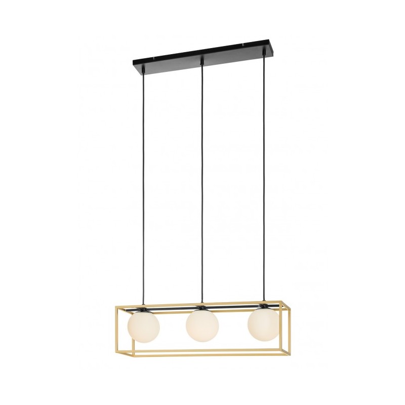 Zodiac 3 lights Suspension Lamp Redo Group metal structure and blown glass diffuser