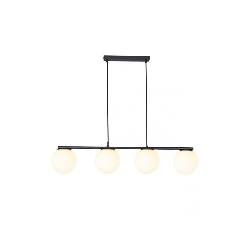 Bowling 4 lights Suspension Lamp Redo Group metal structure and blown glass diffuser Bowling 4 lights Suspension Lamp Redo Group metal structure and blown glass diffuser