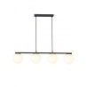 Bowling 4 lights Suspension Lamp Redo Group metal structure and blown glass diffuser