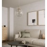 Global Ø 25 cm Suspension Lamp Redo Group metal structure and blown glass diffuser