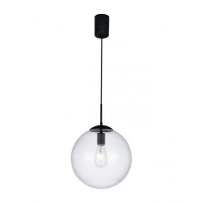 Global Ø 30 cm pendant lamp with metal structure and transparent blown glass diffuser 42W E27