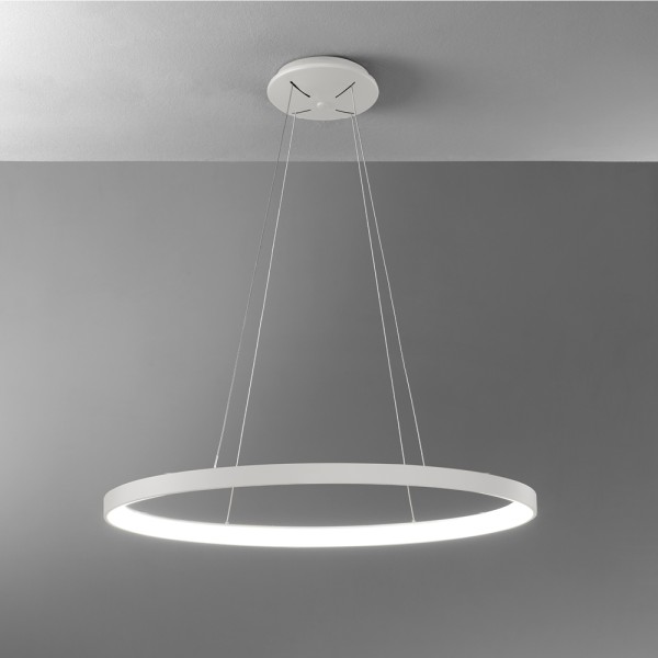 Lifering-O Medio Lampada a Sospensione ovale Vivida struttura in alluminio