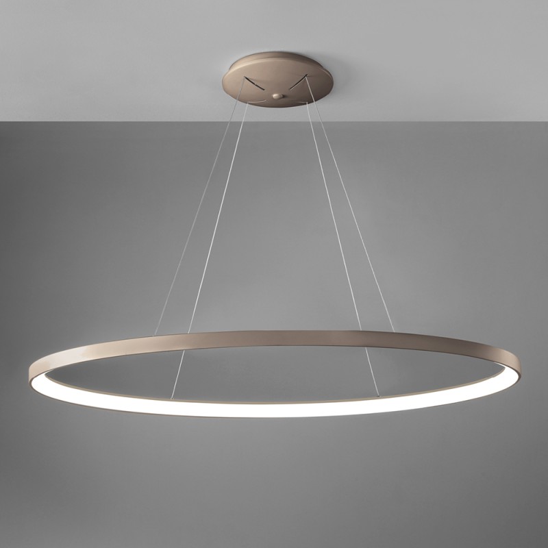 Lifering-O Grande Lampada a Sospensione ovale Vivida struttura in alluminio