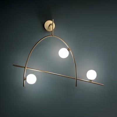 Freedom wall lamp with steel structure and glass diffusers LED 18W 3000K