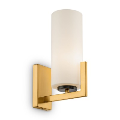 Fortano wall lamp with metal structure and E27 40W white glass diffuser
