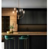 Arco 6 light Maytoni pendant lamp in metal and glass diffusers / Vellini