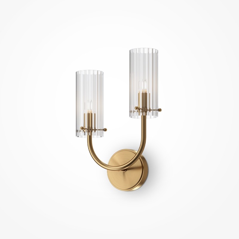 Arco right Maytoni wall lamp in metal and glass diffusers / Vellini