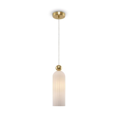 Antic suspension lamp with metal structure and E14 40W embossed glass diffuser
