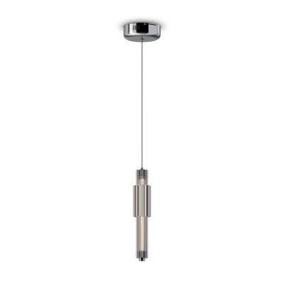 Lampe à suspension verticale avec structure en métal et diffuseur en verre LED 8W 3000K