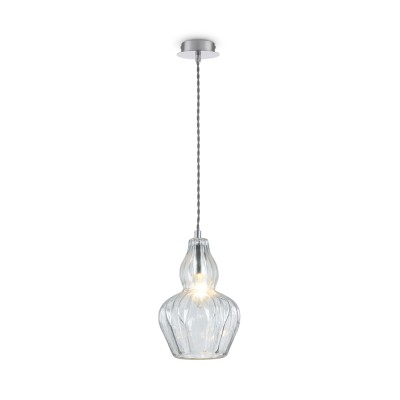 Lampe à suspension Eustoma avec structure en métal et diffuseur en verre E14 40W