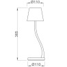Lampe de table rechargeable Katy Fabas Luce structure métallique IP54