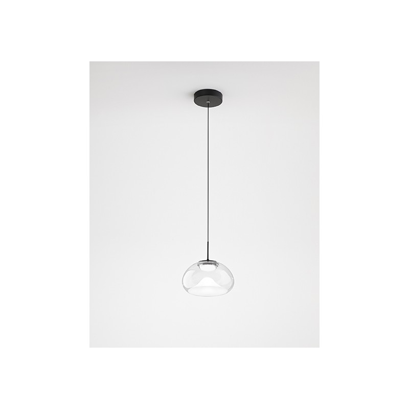 Brena Suspension Lamp Fabas Luce in metal and glass diffuser / Vellini
