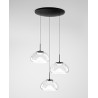 Brena 3 lights Suspension Lamp Fabas Luce in metal and glass diffuser / Vellini