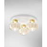 Kino 3 lights Ceiling Lamp Fabas Luce in metal and glass diffuser / Vellini