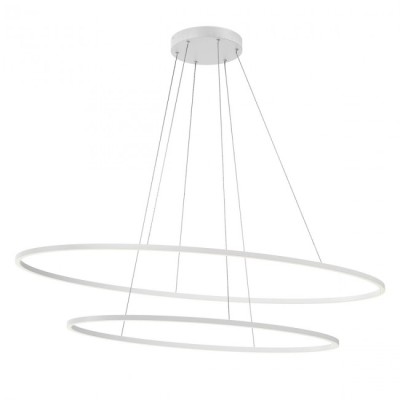 Suspension Leo Double ovale structure en aluminium et métal Led 108W 3000K/4000K