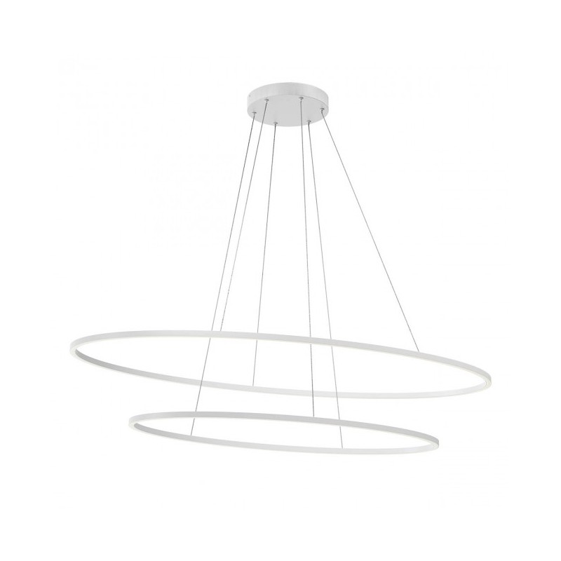 Lampe à Suspension Leo Double Ovale structure Redo Group en aluminium et métal