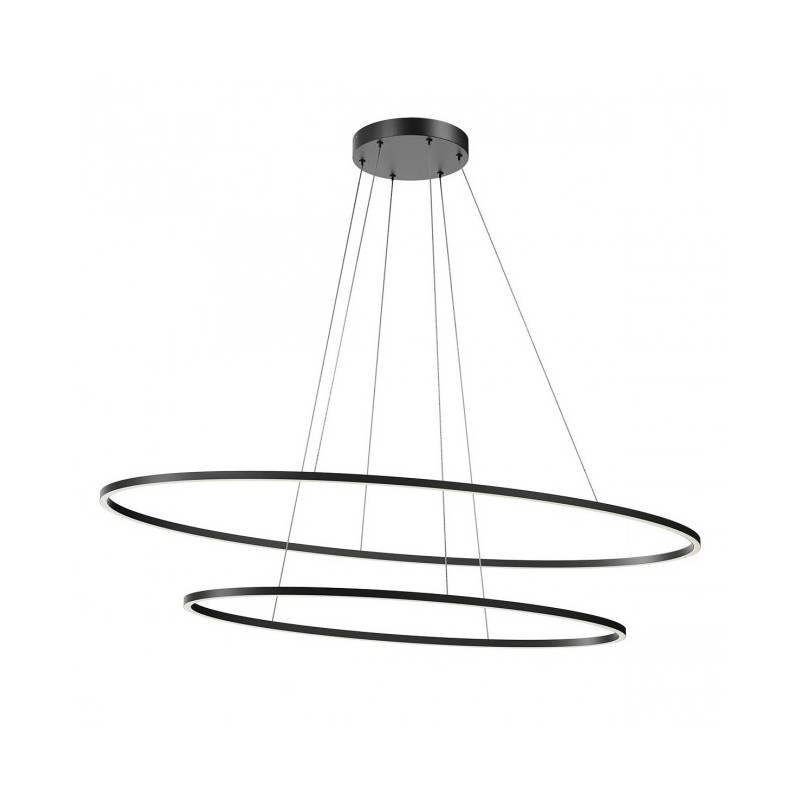 Lampe à Suspension Leo Double Ovale structure Redo Group en aluminium et métal