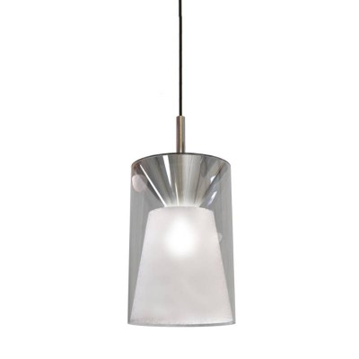 Iconic Ø 20 cm pendant lamp with metal frame and glass diffuser 26W E27