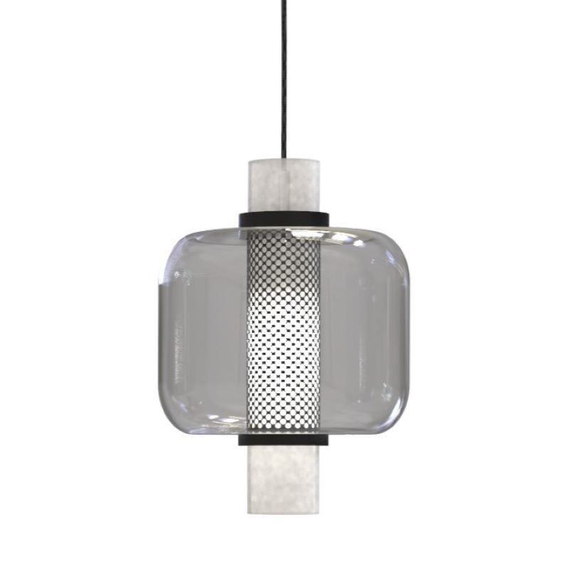 Lampe à suspension Zhen Ø 25 cm Sikrea structure en métal et verre / Vellini