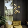 Infinity Ø 20 cm Sikrea Suspension Lamp structure in metal and glass / Vellini