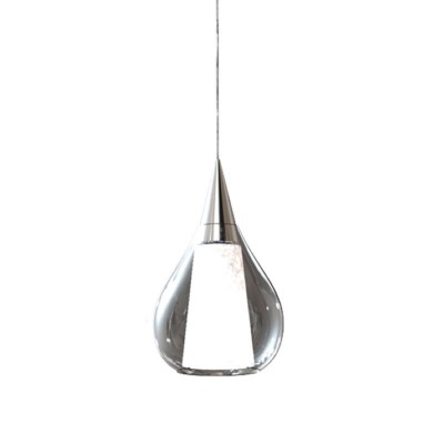 Suspended Ø 20 cm pendant lamp with metal frame and glass diffuser 26W E27